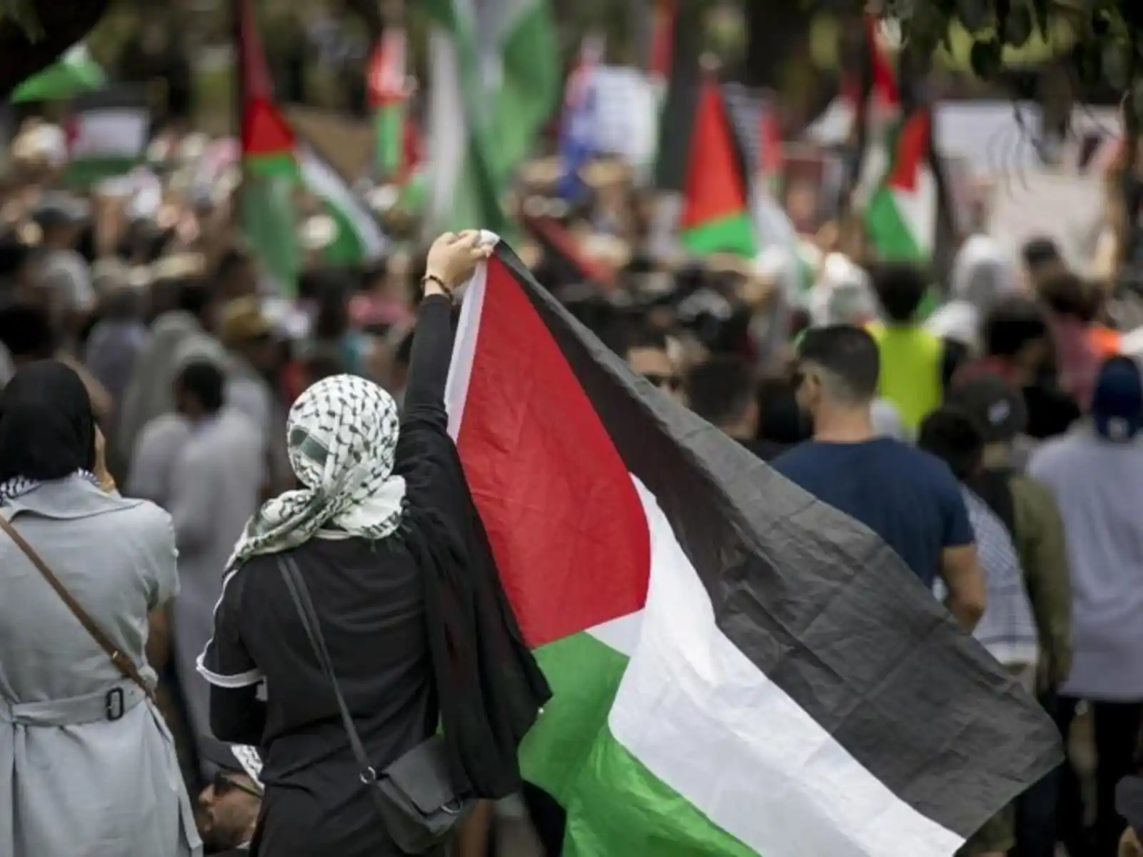 Image from RaiNews: *Roma, manifestazione per Gaza promossa da Pd, Avs e M5S: attese 50mil...