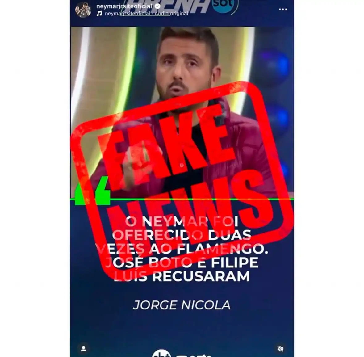 Image from Diário de torcedor: Site do Neymar desmentindo novamente a informação dada no SBT por Jorg...