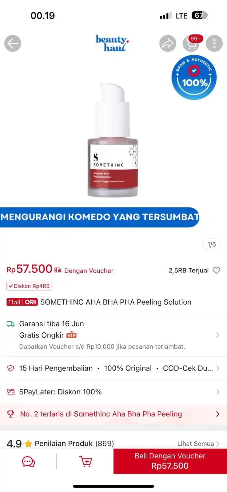 Image from INFO PROMO RACUN SHOPEE CUAN: SOMETHINC AHA BHA PHA Peeling Solution https://s.shopee.co.id/4VR0l5hc...