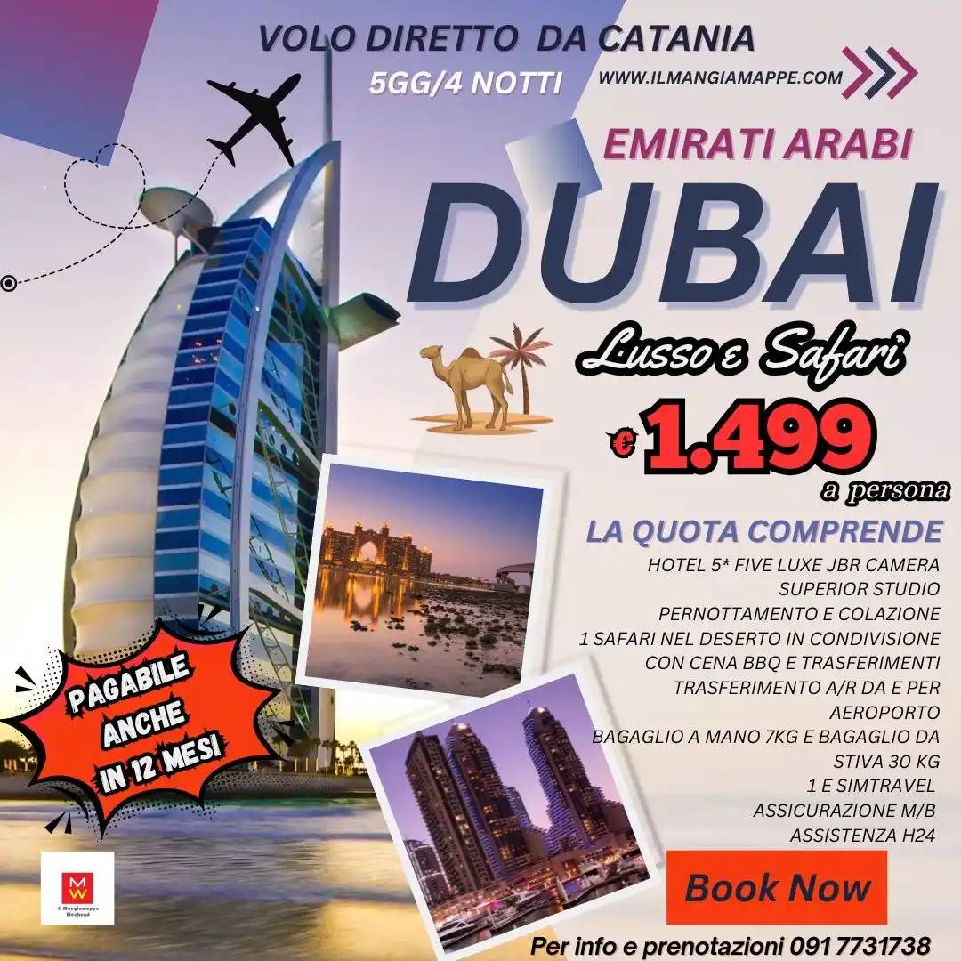 Image from Il Mangiamappe: โ๏ธSUPER PROMO DUBAI EMIRATI ARABI PARTENZA DA CATANIA DA APRILE A GIUG...
