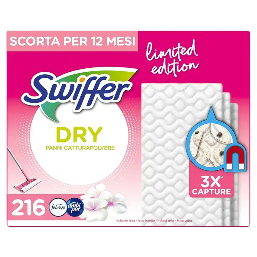 Image from Supermercato Sottocasa: 👀 Swiffer Pink Panni Catturapolvere, 216 Panni Microfibra Dry 💰 *A ...