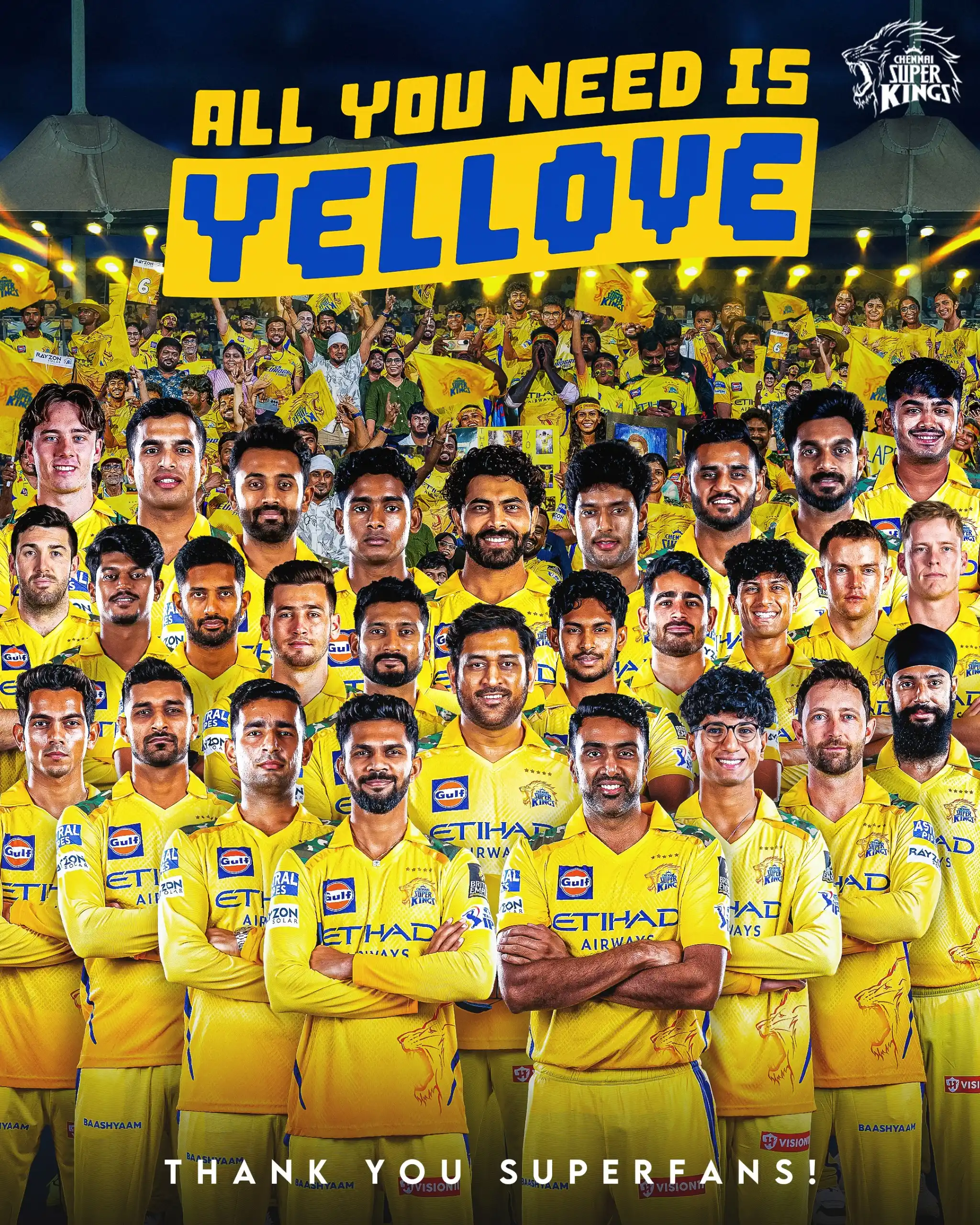 Image from Chennai Super Kings: The road ends here for us this season. But your yellove is forever. 🥹...