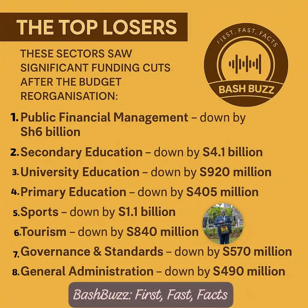 Image from BashBuzz: *THE TOP LOSERS* _These sectors saw significant funding cuts after th...