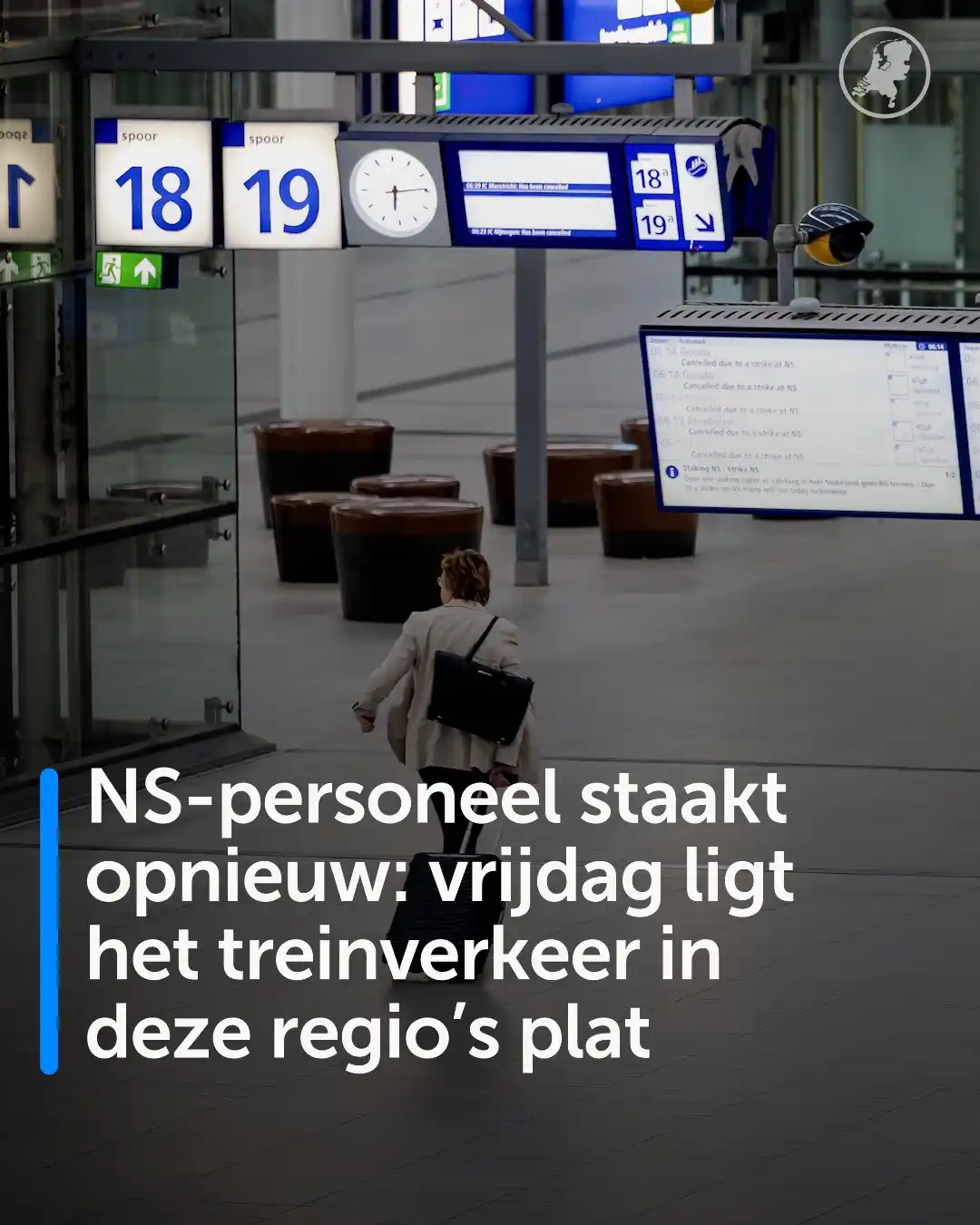 Image from Hart van Nederland: Treinreizigers krijgen vrijdag opnieuw te maken met de gevolgen van ee...