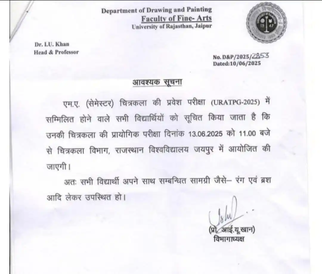 University Of Rajasthan post