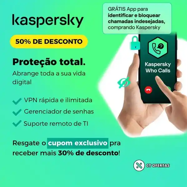 Image from Canaltech Ofertas: 👏🏻👏🏻👏🏻  Valendo super a pena:  🚨 Kaspersky Premium com 80% OFF ...