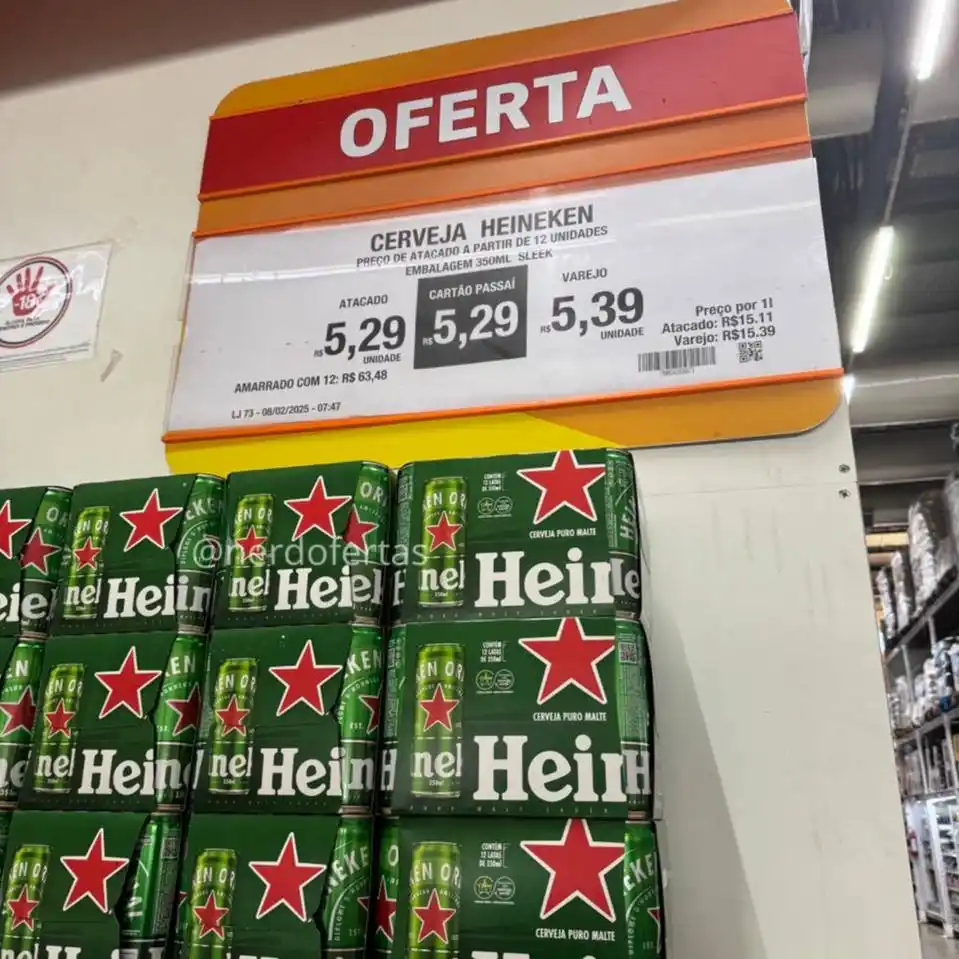 Image from Ofertas&Promoções EXPRESS - Shopee Aliexpress Mercado livre Amazon: VAMOS DE BREJA P FDS 3 PACKS: Cerveja Heineken Lata 350ml 12 Unidades...