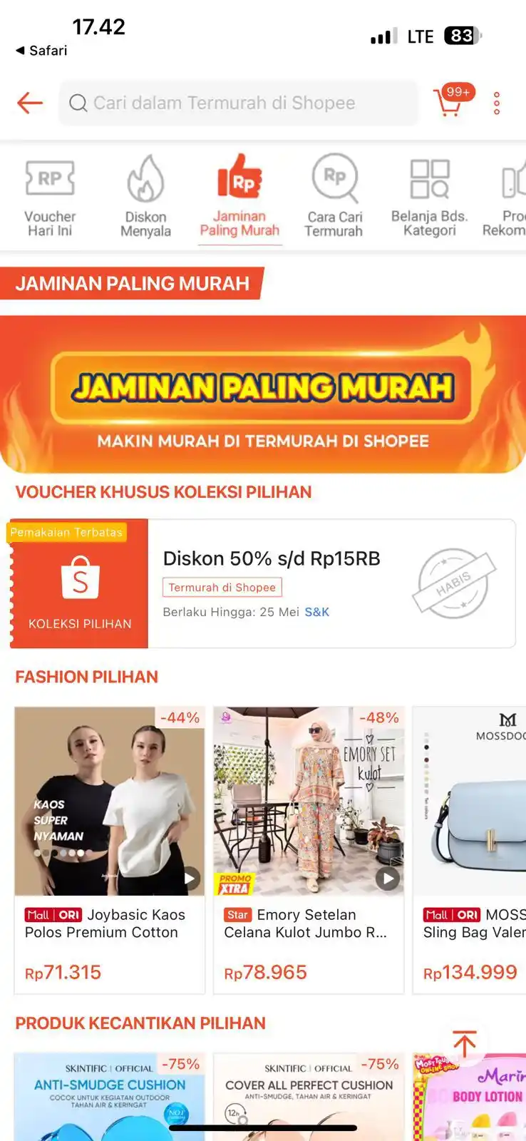 Image from INFO PROMO RACUN SHOPEE CUAN: Voucher termurah diskon 50% 15RB (khusus pembayaran paylater dan produ...