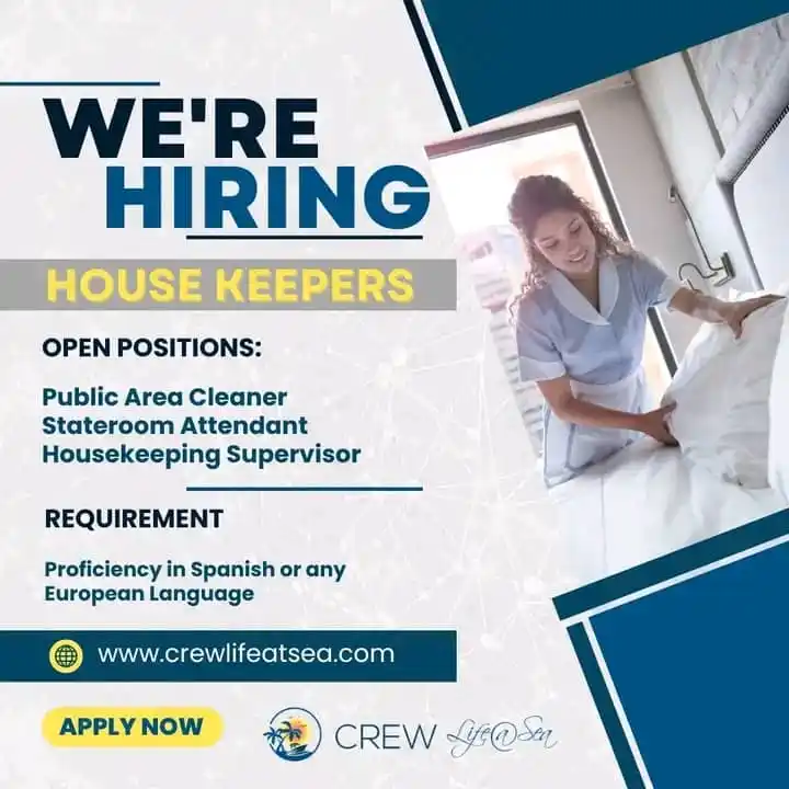 Image from Vacancies Alert: 🧼✨ We’re Hiring: Housekeepers Wanted! Join a world-class team onboard...