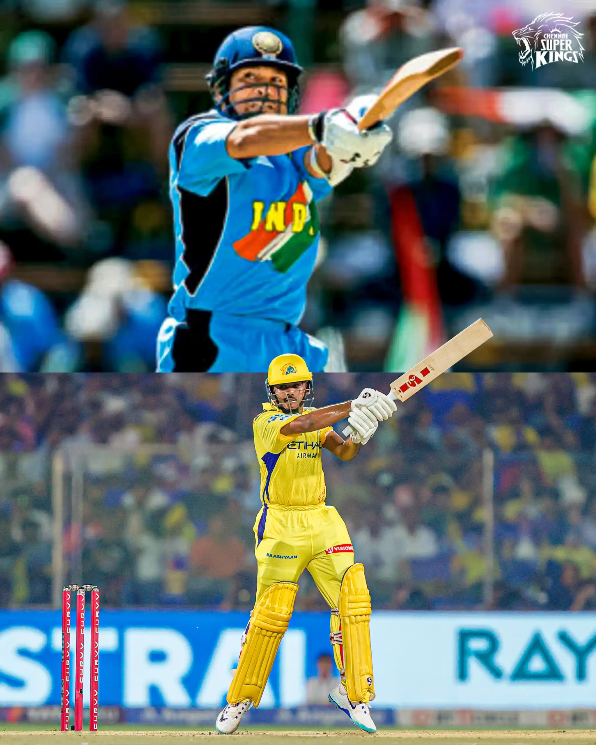 Image from Chennai Super Kings: What we saw 💯 What we remember ⏪ Upar cut to perfection! 🥳 <a class...