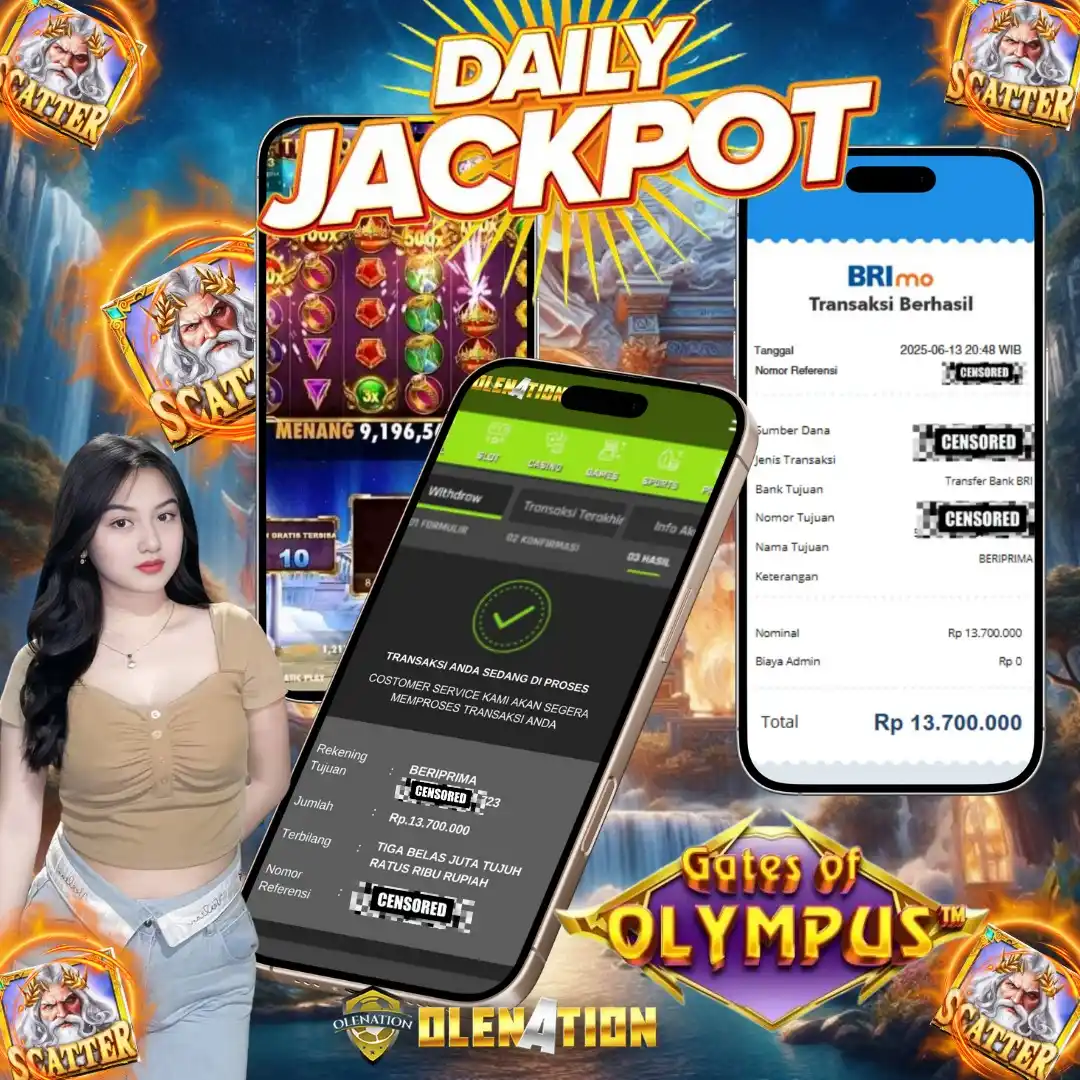 Image from OLENATION888✅: WINRATE SUPER JACKPOT GATES OF OLYMPUS SELAMAT ATAS JACKPOT DAN KEMEN...