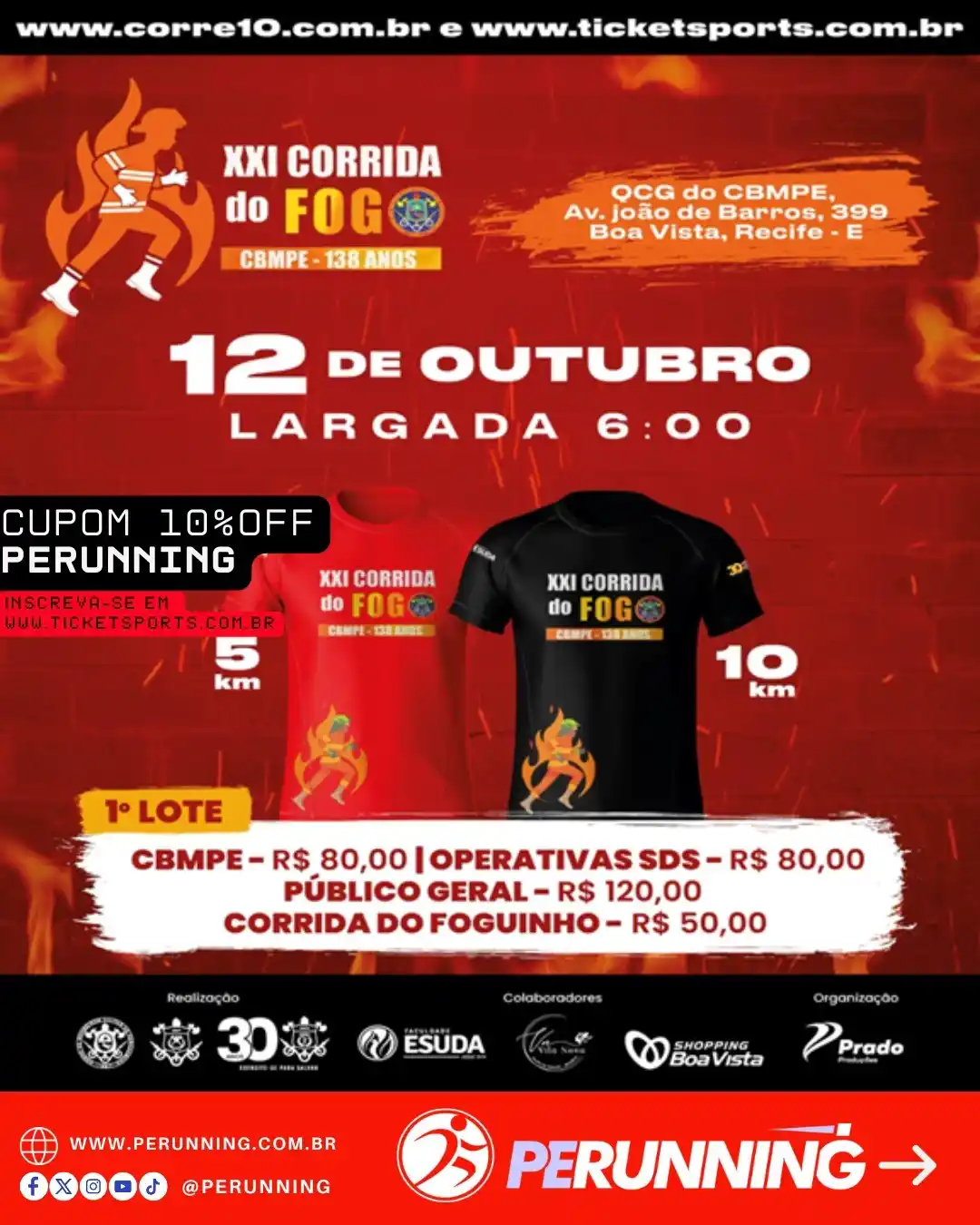 Image from PE RUNNING | Corrida e Caminhada: *XXI CORRIDA DO FOGO* _CBMPE 138 ANOS_ 📆 12/10/2025 ⏰06h00 🎟️ *CUPO...