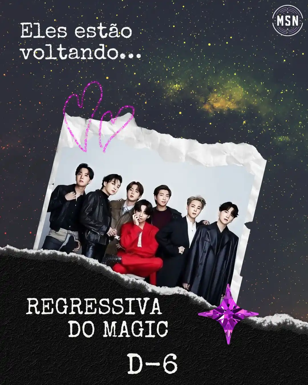 Image from Magic Shop News ⟭⟬⁷ 🪄💜 BTS: *💜 D-6: REGRESSIVA DO MAGIC* Um passo a mais rumo ao fim do serviço ...