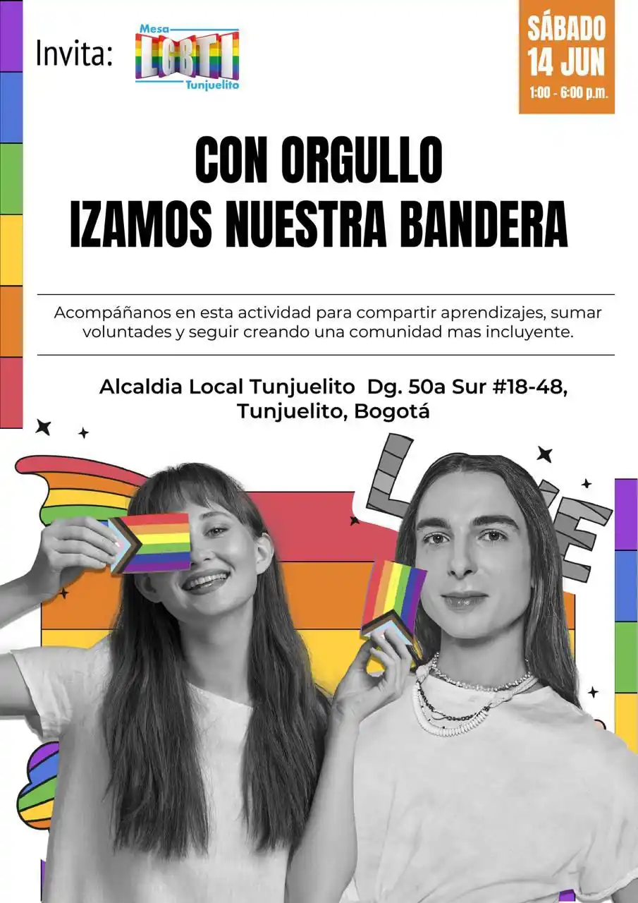 Image from EN BOGOTÁ SE PUEDE SER 🏳️🌈🏳️⚧️: En Tunjuelito,la bandera del orgullo LGBTI se iza con orgullo. 🏳️🌈�...