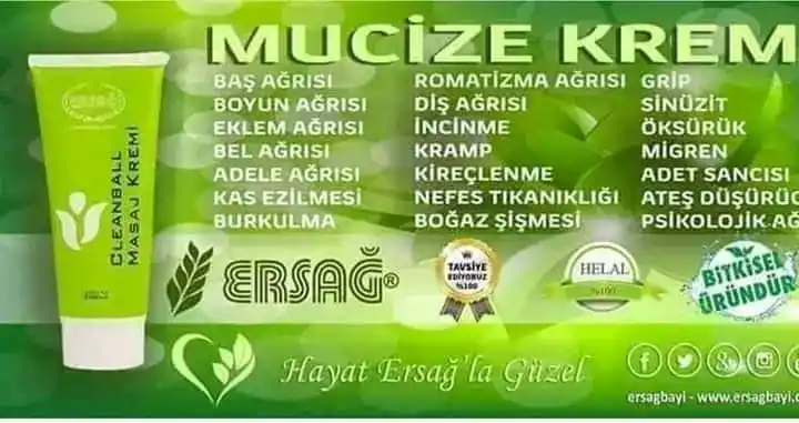 Image from ERSAĞ👉_☝️BİR🌏DUNYA MARKASI.👍❤️: ERSAĞ CLEANBALL MASAJ KREMİ Cleanball Masaj Kremi Ersağ firmasının pa...