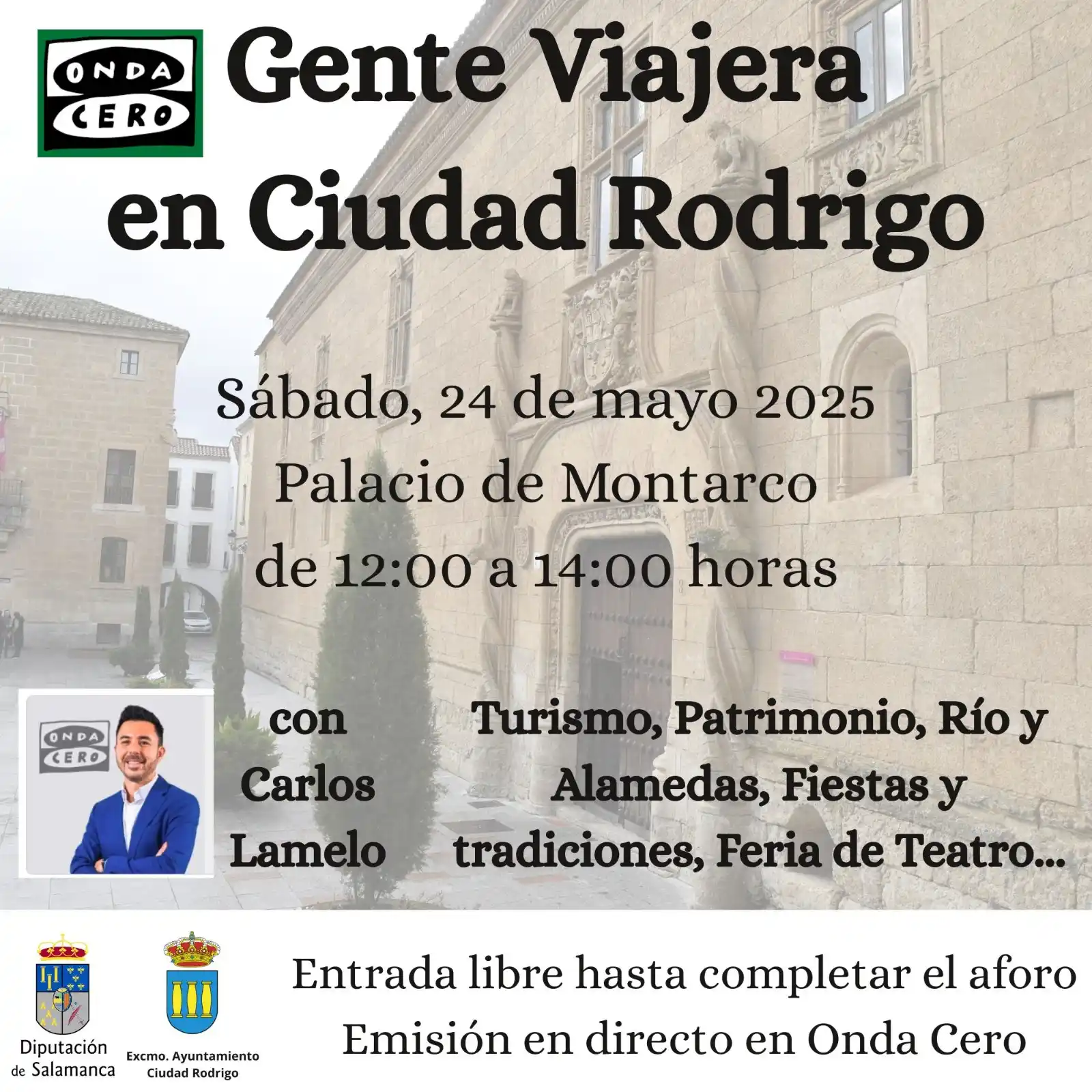 Image from Ayuntamiento de Ciudad Rodrigo: 📻Gente Viajera, en directo desde Ciudad Rodrigo 📡El próximo sábado,...