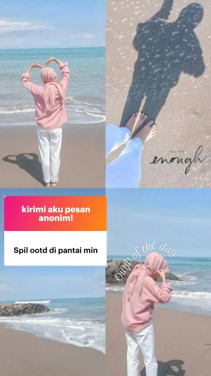 Image from Rekomendasi Outfit | Ootd Hijab | Ootd Remaja Indonesia: ✨```Ootd pantai cewe kece pink💕``` ✨ _Keren banget Outfitnya,😍💅🏻...