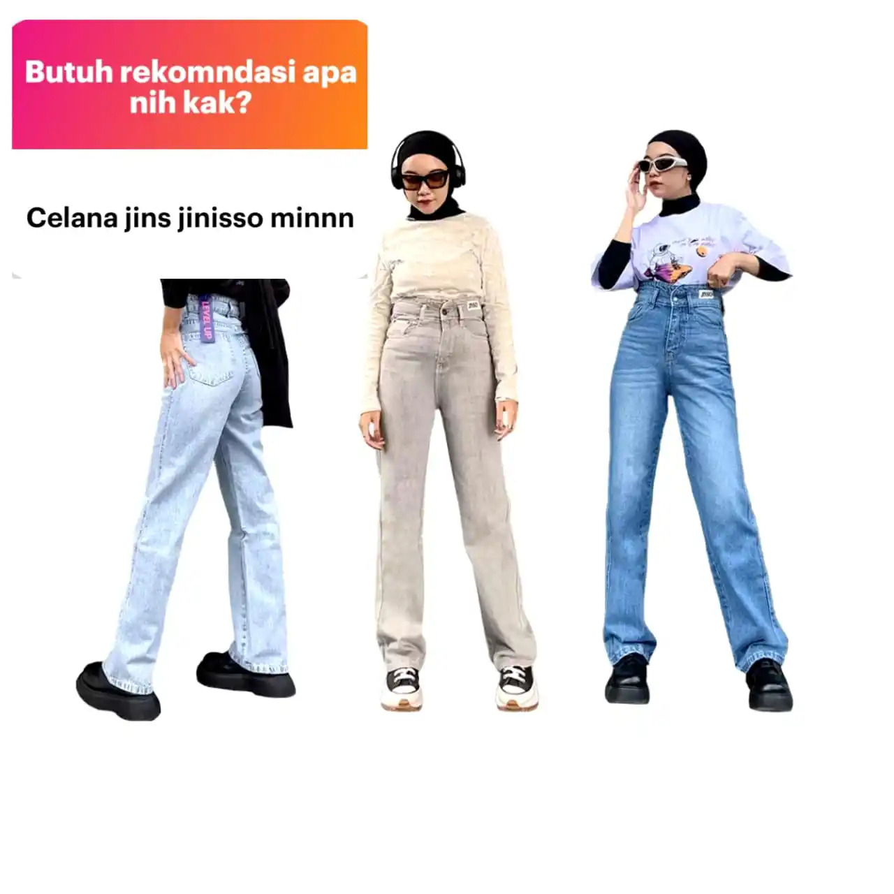 Image from Rekomendasi Outfit | Ootd Hijab | Ootd Remaja Indonesia: ✨```Rekomendasi celana jeans brend jiniso``` ✨ _Keren banget outfit ...