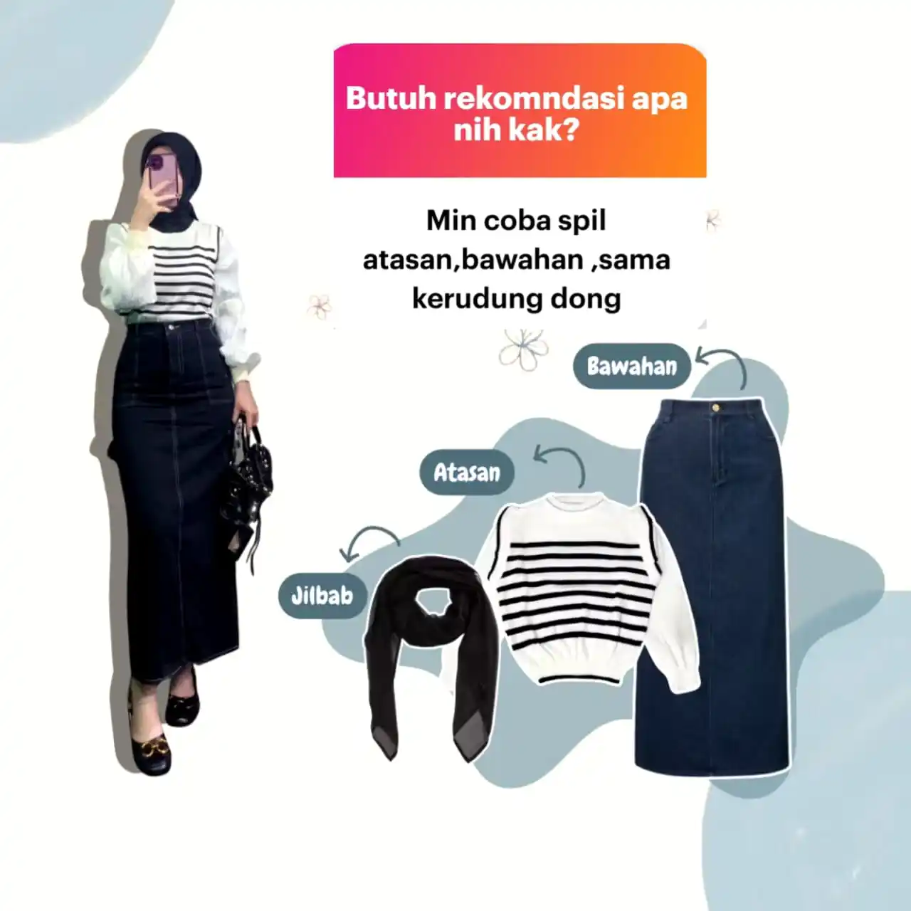 Image from Rekomendasi Outfit | Ootd Hijab | Ootd Remaja Indonesia: ✨```Rekomendasi outfit one set 3 in 1 hijab, rox, atasan kecee``` ✨ ...