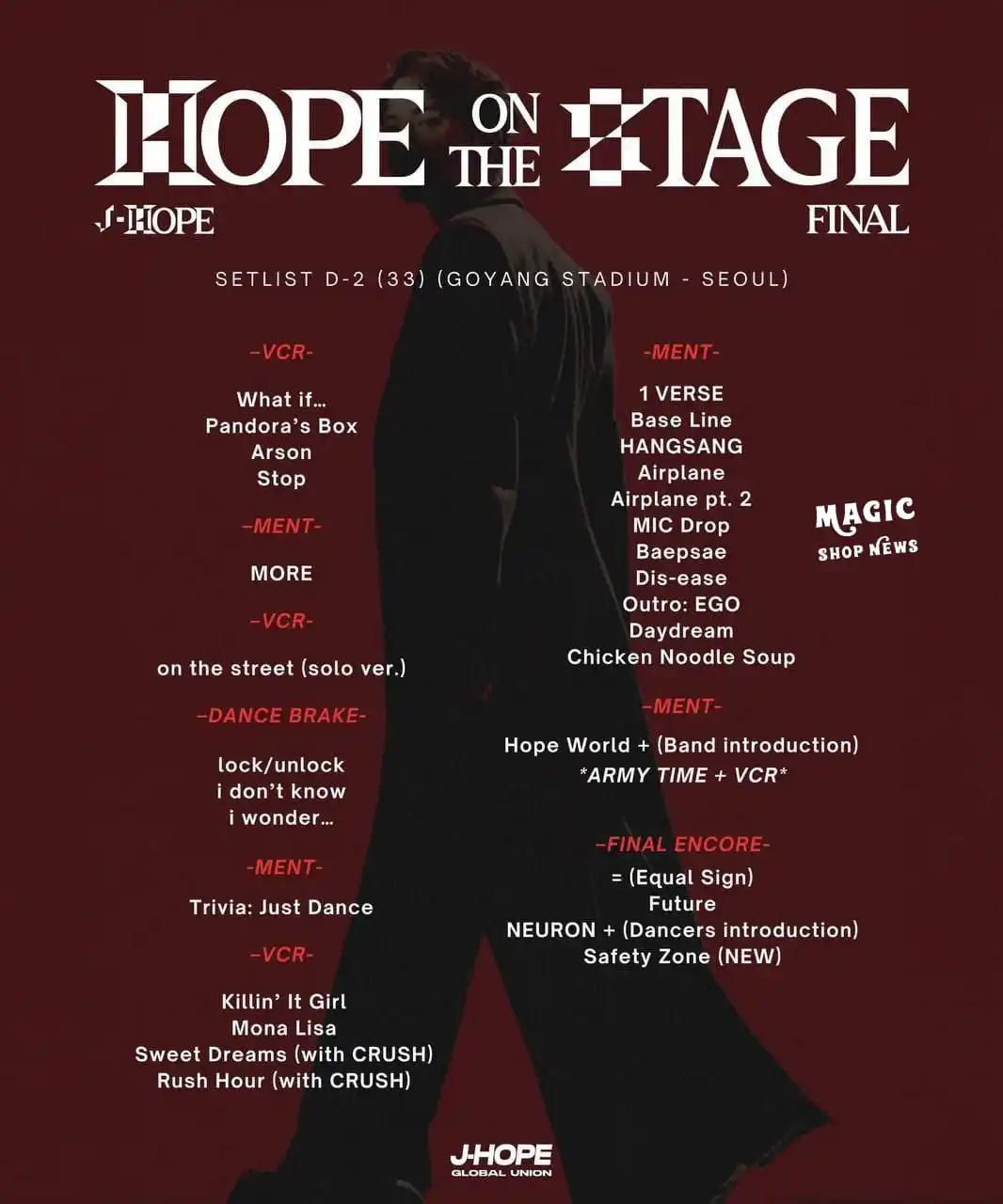 Image from Magic Shop News ⟭⟬⁷ 🪄💜 BTS: 🎼 *SETLIST DO SEGUNDO DIA* HOPE ON THE STAGE EM SEUL – DIA FINAL (DA...