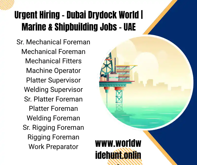 Image from Oil and Gas. Online: Urgent Hiring – Dubai Drydock World | Marine & Shipbuilding Jobs – UAE...