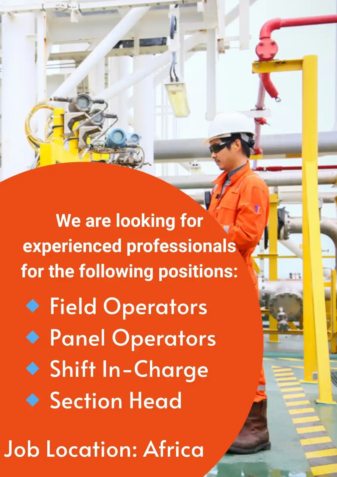 Image from Oil and Gas. Online: We are looking for experienced professionals for the following positio...