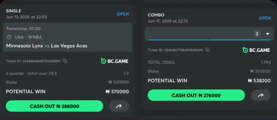 Image from Funnybros : *2/2 MIDNIGHT TIPS ON BC GAME ‼️💼* *➡️BOOKING CODES: A242...