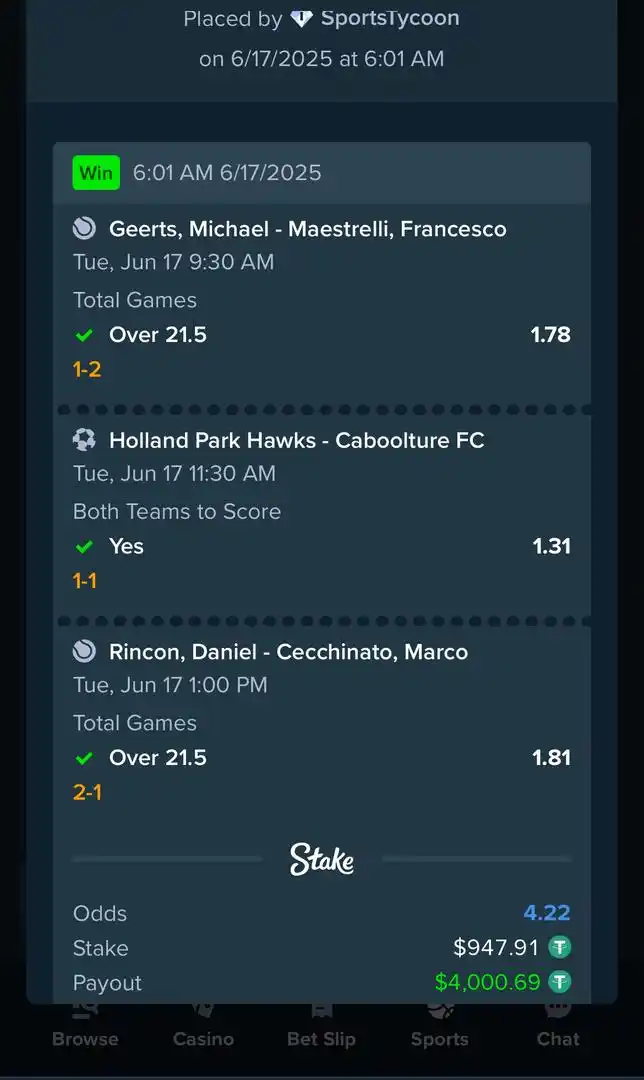 Image from Funnybros : *4 ODDS COMBO TICKET WON ON STAKE!!!* ✅💵🔥✅💵💥✅💵🔥✅ 💵 $4,000 won...