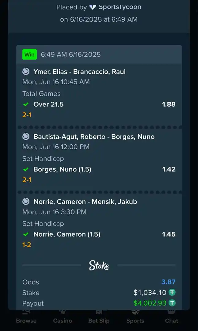 Image from Funnybros : *4 ODDS COMBO TICKET WON ON STAKE!!!* ✅💵🔥✅💵💥✅💵🔥✅ 💵 $4,000 won...