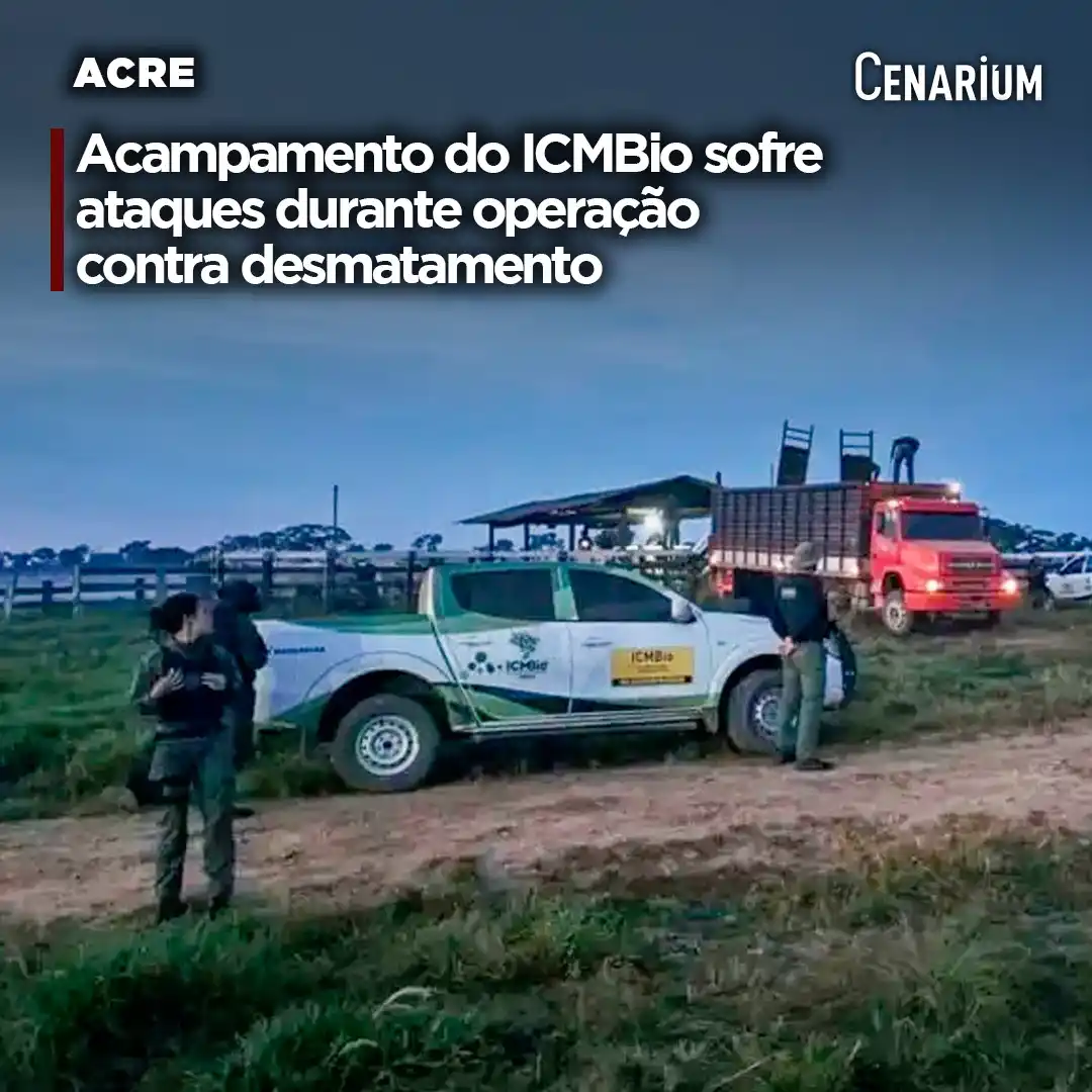 Image from CENARIUM: ⚠️ *Acampamento do ICMBio sofre ataques durante operação contra desmat...