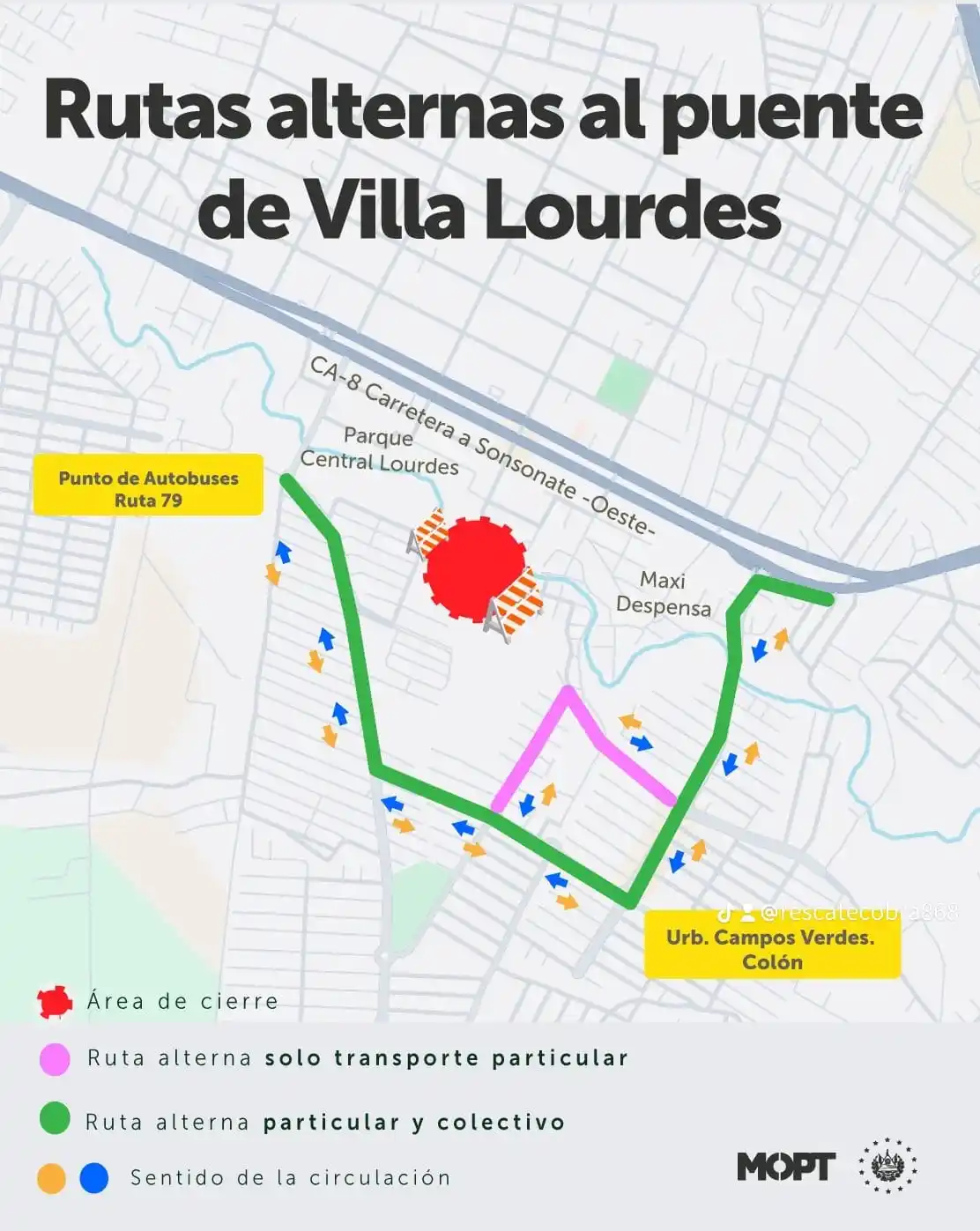 Image from ENFERMED Y Emergencias SV: Ahí estan las vias alternas. Por el puente caído en villa Lourdes en ...