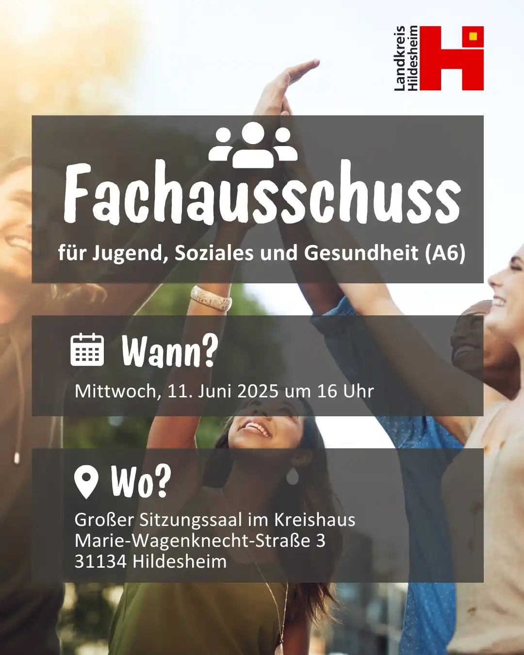 Image from Die Unabhängigen - Kreistagsfraktion Landkreis Hildesheim: Am Mittwoch, 11.06.2025, tagt der Fachausschuss für Jugend, Soziales u...