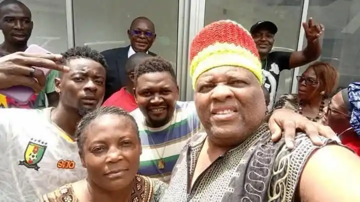 Image from Mimi Mefo Info (MMI) : André Blaise Essama and about ten MRC activists who had been recently ...