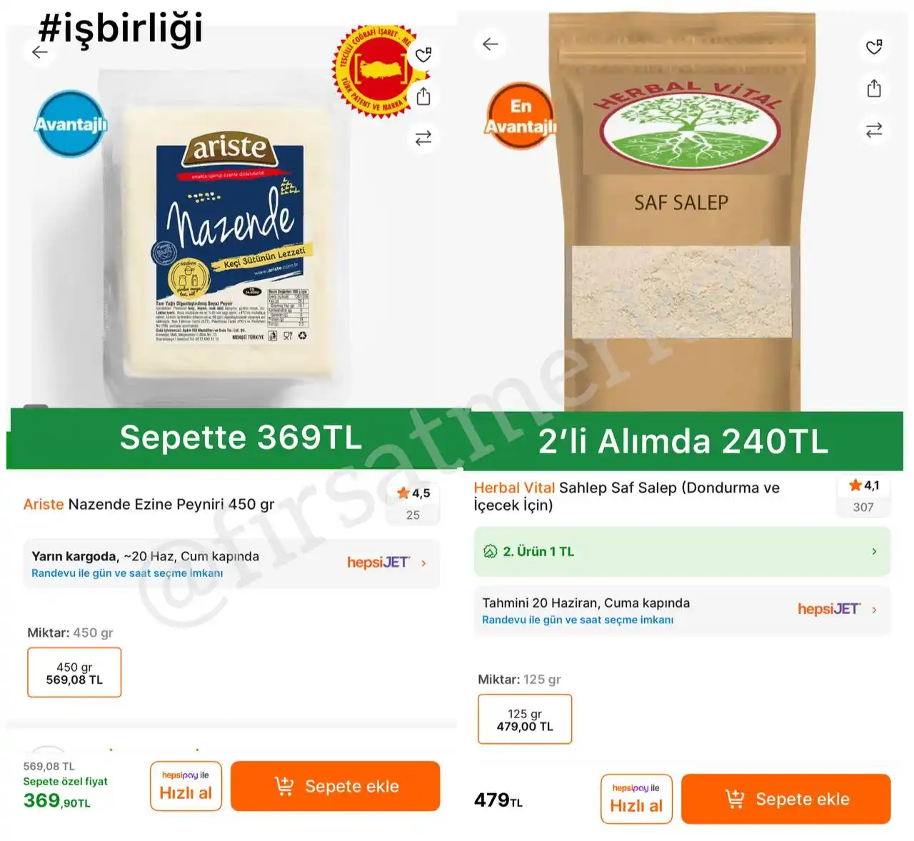 Image from İndirim Fırsat Merkezi: 🔥Ariste Nazende Ezine Peyniri 450Gr ✅Sepette 369TL’ye Düşüyor - Piy...