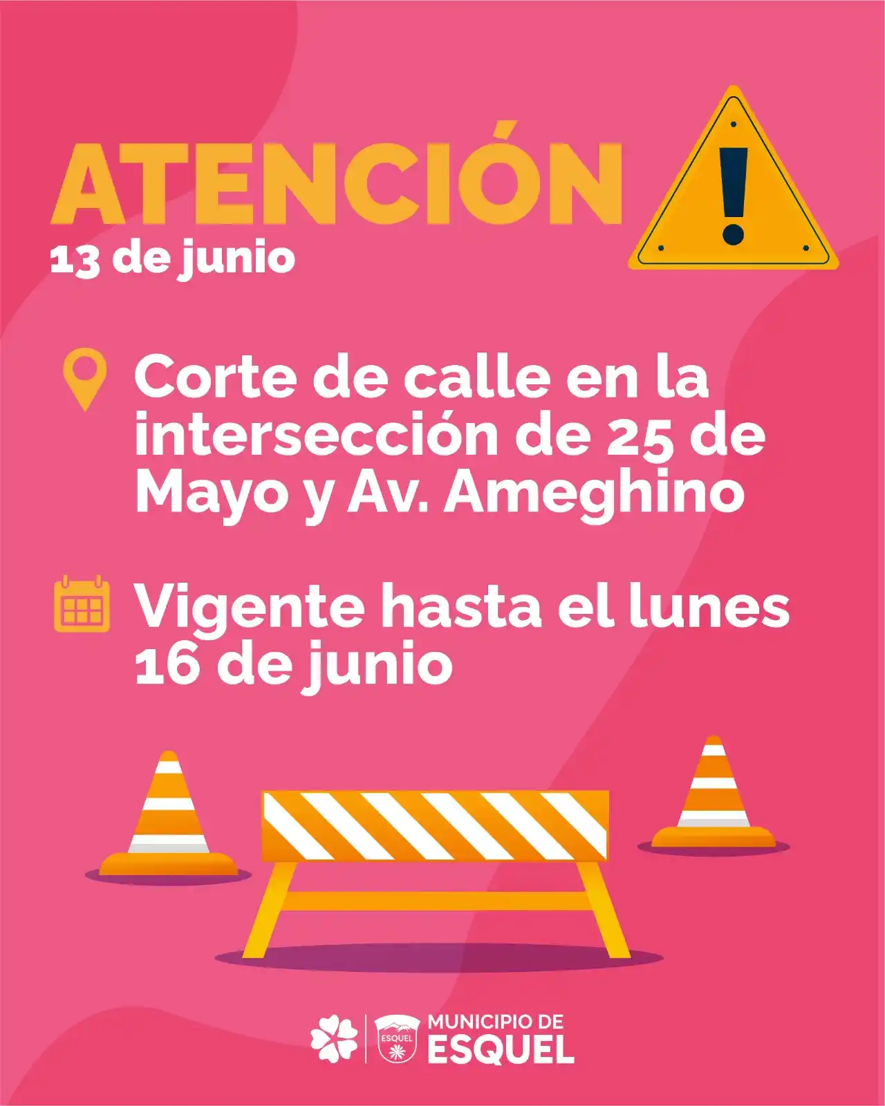 Image from Municipalidad De Esquel: 🚧 Atención vecinos 🚧 Avanzan las tareas de hormigonado en la inters...