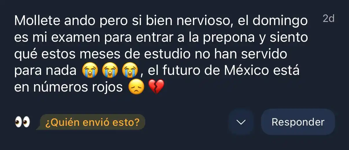 Image from moli actus : AY MUCHA SUERTEEEEEE, la vdd q el examen de la prepa no está tan difíc...