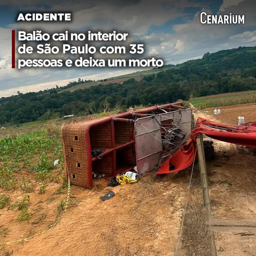 Image from CENARIUM: ‼️ *Balão cai no interior de SP com 35 pessoas e deixa um morto* Um b...