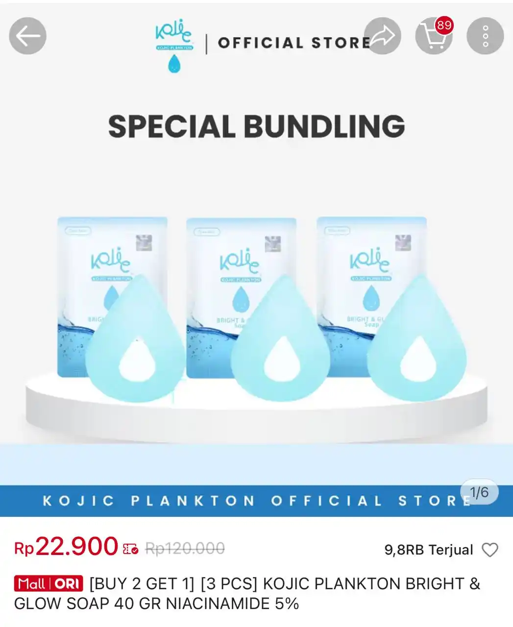 Image from Racun Shopee Receh: [BUY 2 GET 1] [3 PCS] KOJIC PLANKTON BRIGHT & GLOW SOAP 40 GR NIACINAM...