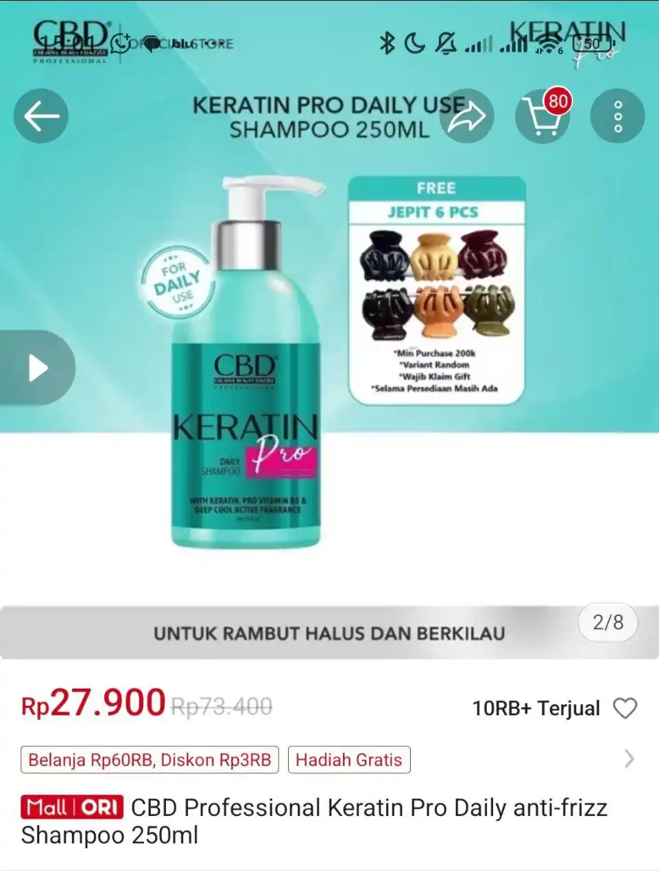 Image from Racun Shopee Receh: CBD Professional Keratin Pro Daily Shampoo 250ml https://s.shopee.co.i...