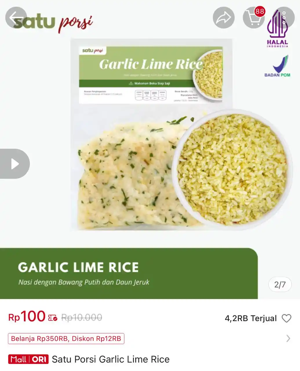 Image from Racun Shopee Receh: CEPETT Satu Porsi Garlic Lime Rice https://s.shopee.co.id/6VCB8grBo4?s...