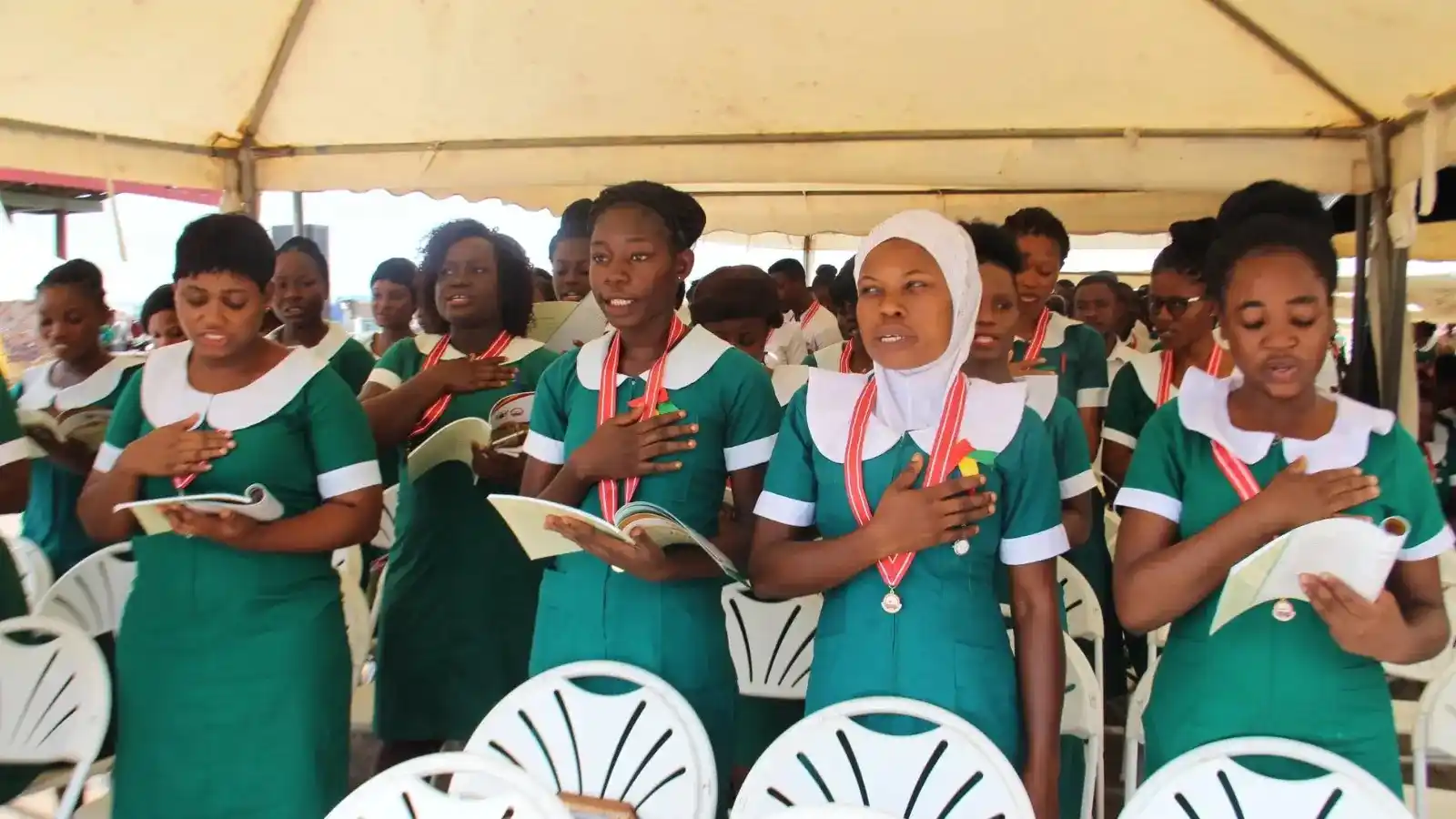 Image from Accra Daily Post: *Court Forces Nurses to End Strike* The Ghana Registered Nurses and M...