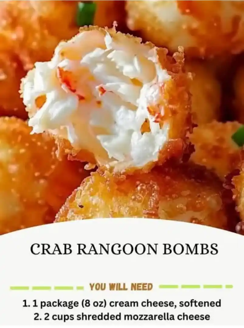Image from *ZIM* ๐๐ข๐ข๐ ๐ฅ๐๐๐๐ฃ๐๐ฆ: Crab Rangoon Bombs Ingredients: 1. 1 package (8 oz) cream cheese, so...