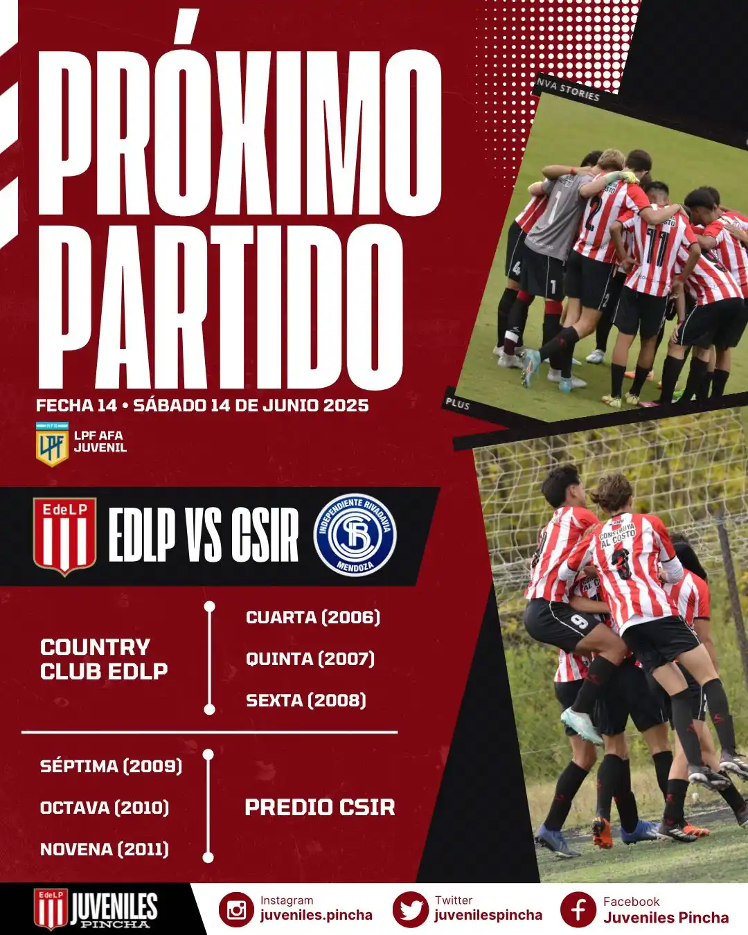 Image from 🦁 Juveniles Pincha: 🔜 Décimo cuarta jornada vs. Independiente Rivadavia 🏆 LPF AFA Juveni...