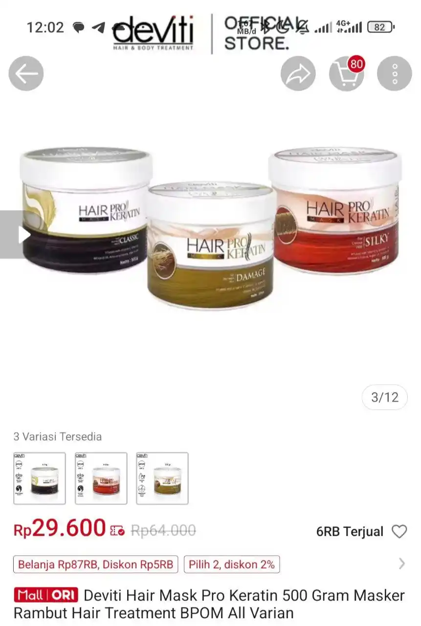 Image from Racun Shopee Receh: Deviti Hair Mask Pro Keratin 500 Gram Masker Rambut Hair Treatment BPO...