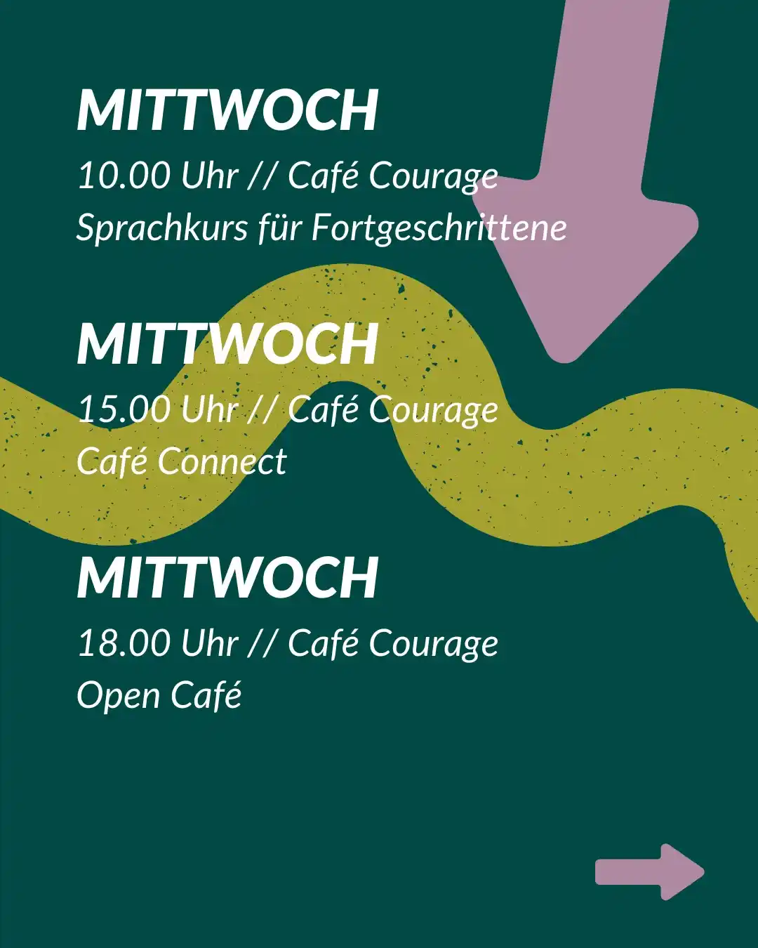 Image from TREIBHAUS E.V. : DIESE WOCHE  Mittwoch 10.00 Uhr // Café Courage Sprachkurs für Fortges...