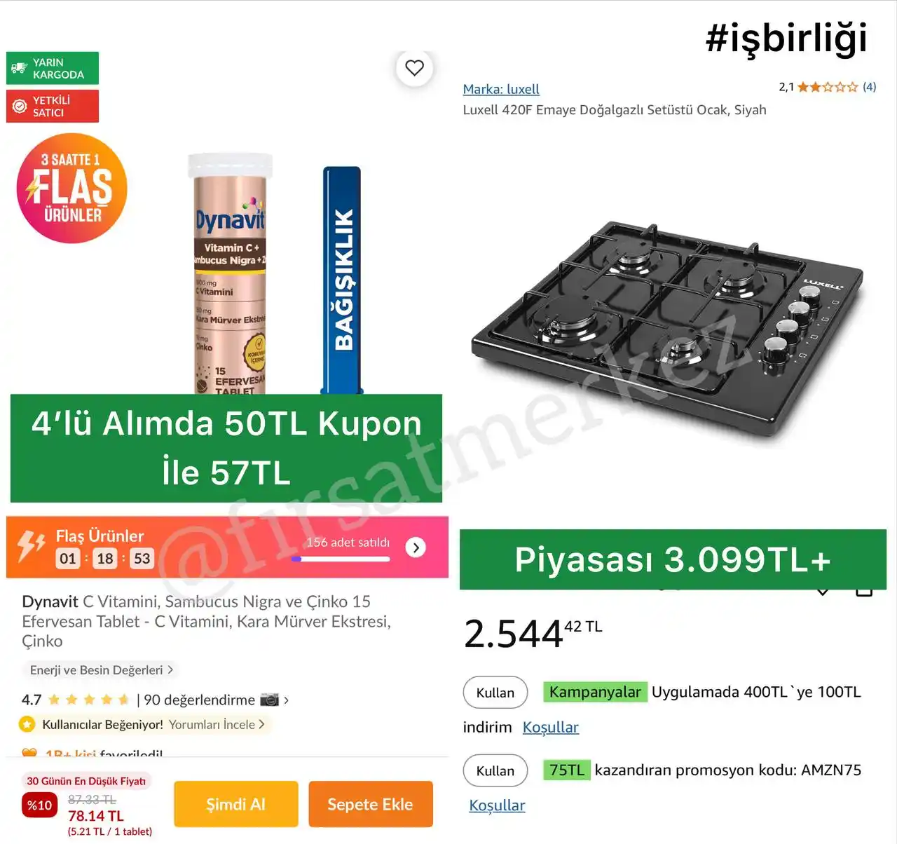 Image from İndirim Fırsat Merkezi: 🔥Dynavit C Vitamini Sambucus Nigra Ve Çinko 15 Efervesan Tablet ✅78...