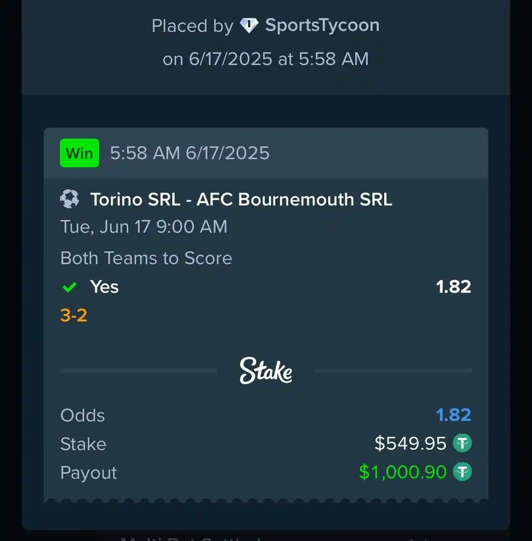 Image from Funnybros : *EARLY KICKOFF TICKET WON ON STAKE!!!* ✅💵🔥✅💵💥✅💵🔥✅ 💵 $1,000 wo...