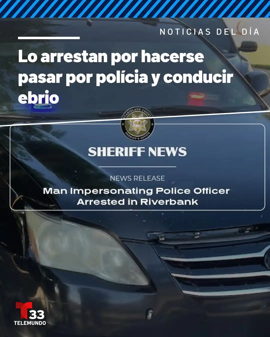 Image from Telemundo 33 Sacramento: El hombre presuntamente detuvo a una mujer usando luces intermitentes ...