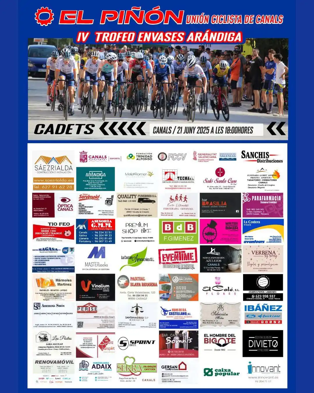Image from Ajuntament de Canals: 🚴 El mateix dissabte també tindrem el IV Trofeo Envases Arándiga de C...