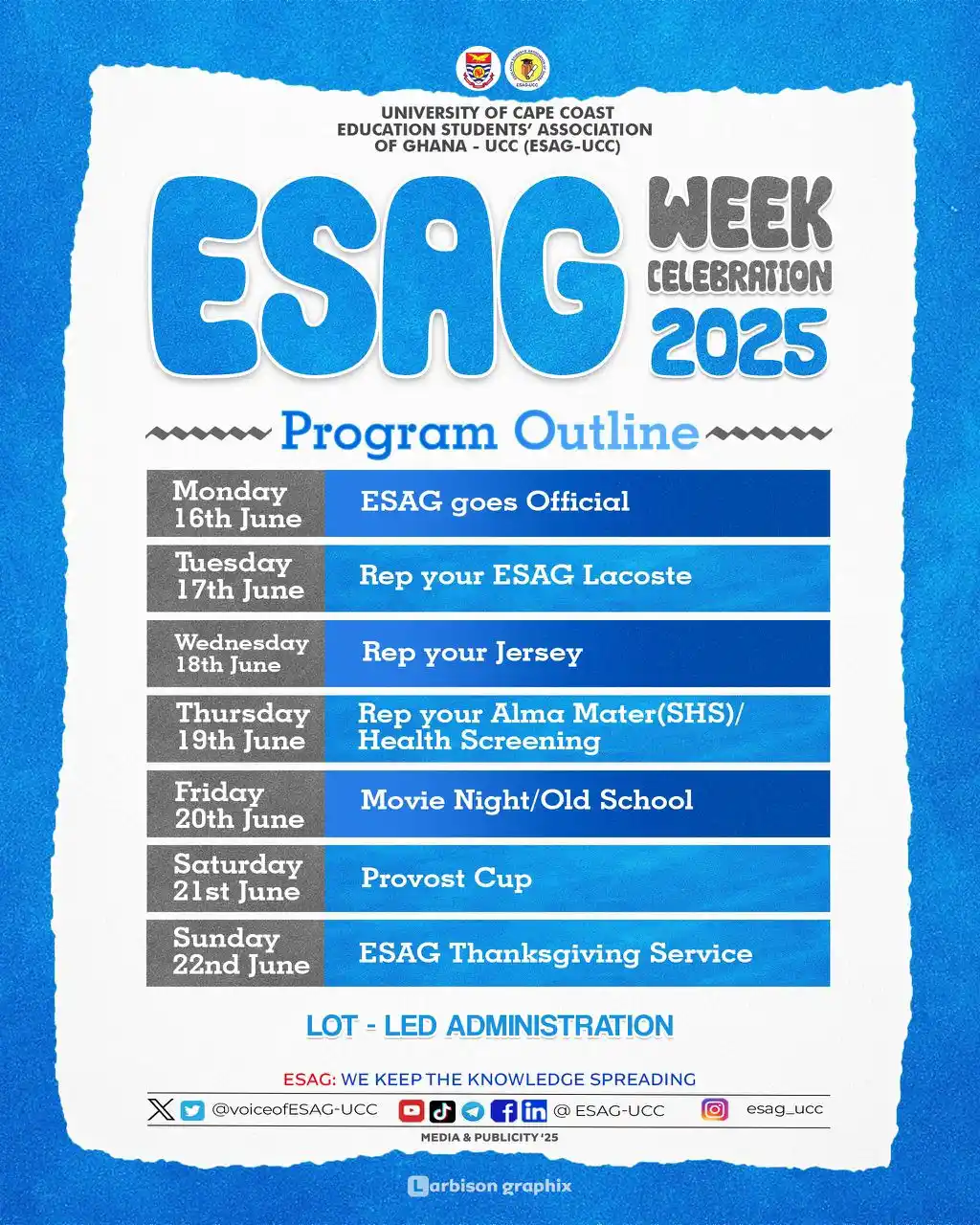 Image from Voice Of ESAG-UCC: *ESAG WEEK CELEBRATION* ______☆☆☆☆☆☆☆☆☆_______ We are pleased to anno...